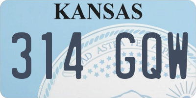 KS license plate 314GQW