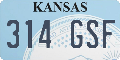 KS license plate 314GSF