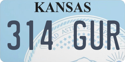 KS license plate 314GUR