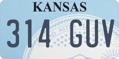 KS license plate 314GUV