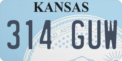 KS license plate 314GUW