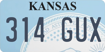 KS license plate 314GUX
