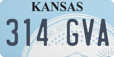 KS license plate 314GVA