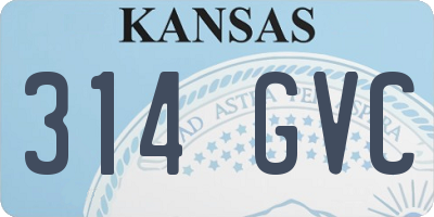 KS license plate 314GVC