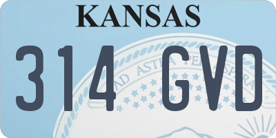 KS license plate 314GVD