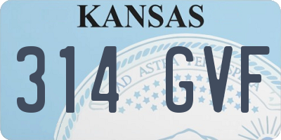 KS license plate 314GVF