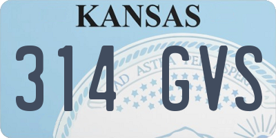 KS license plate 314GVS