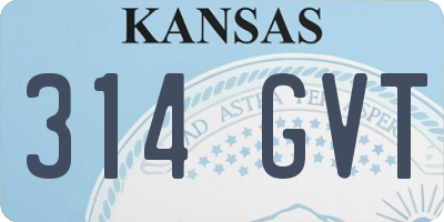 KS license plate 314GVT