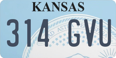 KS license plate 314GVU
