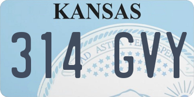 KS license plate 314GVY