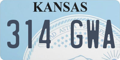 KS license plate 314GWA