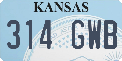 KS license plate 314GWB