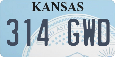 KS license plate 314GWD