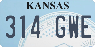 KS license plate 314GWE