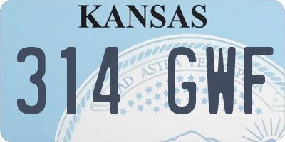 KS license plate 314GWF