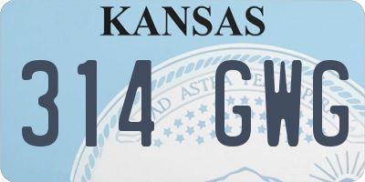 KS license plate 314GWG