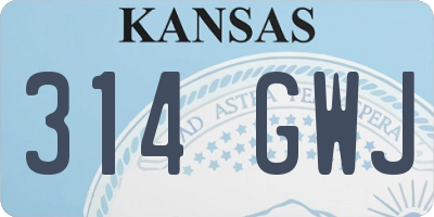 KS license plate 314GWJ