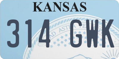 KS license plate 314GWK