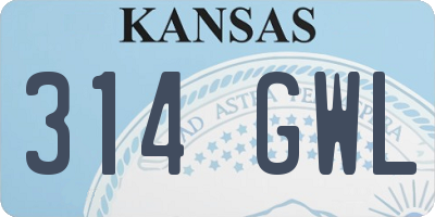 KS license plate 314GWL