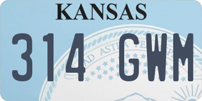 KS license plate 314GWM