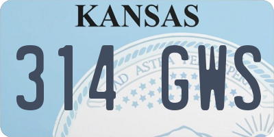 KS license plate 314GWS