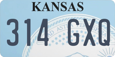 KS license plate 314GXQ