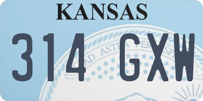 KS license plate 314GXW