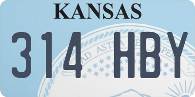 KS license plate 314HBY