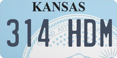 KS license plate 314HDM