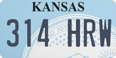 KS license plate 314HRW