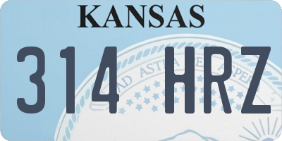 KS license plate 314HRZ
