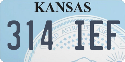 KS license plate 314IEF