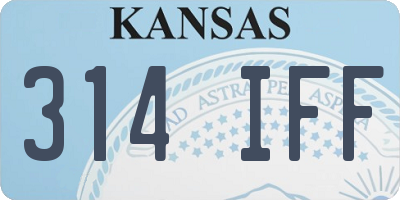 KS license plate 314IFF