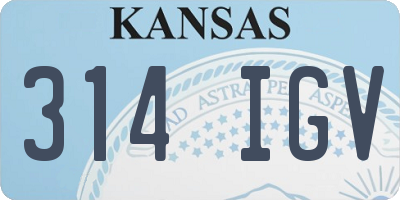 KS license plate 314IGV
