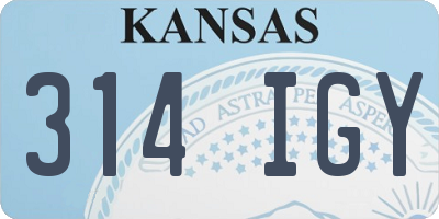 KS license plate 314IGY