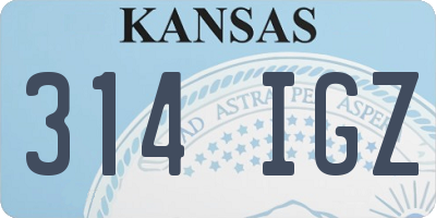 KS license plate 314IGZ