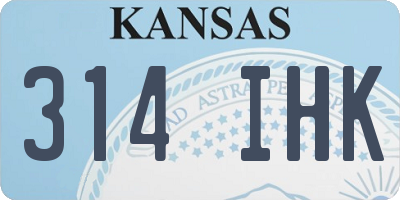 KS license plate 314IHK