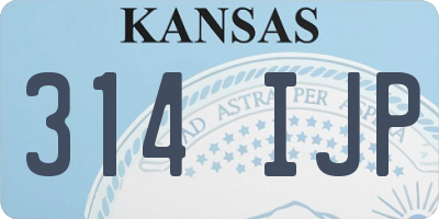 KS license plate 314IJP