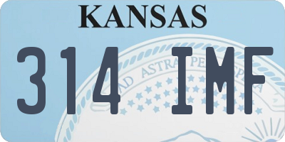 KS license plate 314IMF