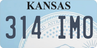 KS license plate 314IMO