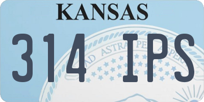 KS license plate 314IPS