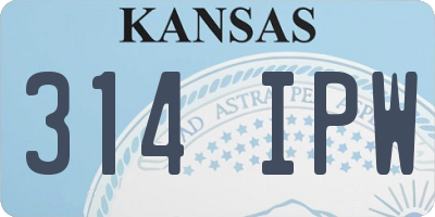 KS license plate 314IPW