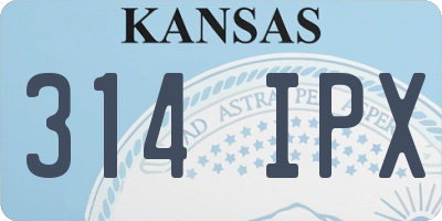 KS license plate 314IPX