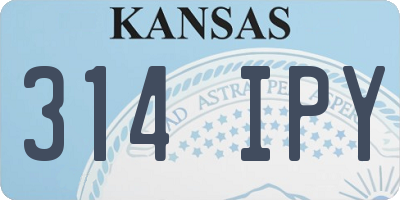 KS license plate 314IPY