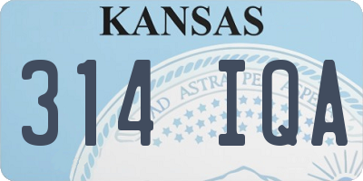 KS license plate 314IQA