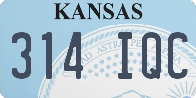 KS license plate 314IQC