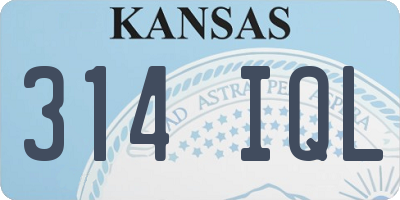 KS license plate 314IQL