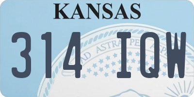 KS license plate 314IQW