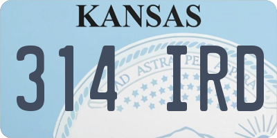 KS license plate 314IRD