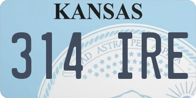 KS license plate 314IRE